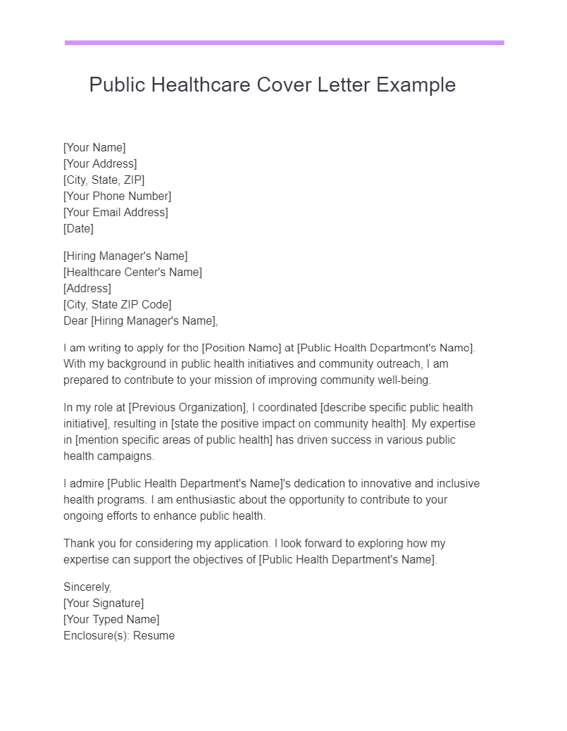 20+ Healthcare Cover Letter Examples, How to write, Tips | Examples