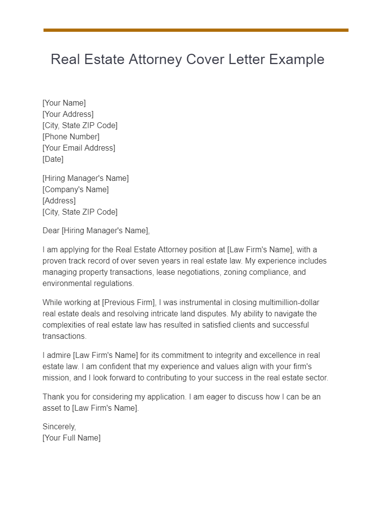 attorney cover letter examples