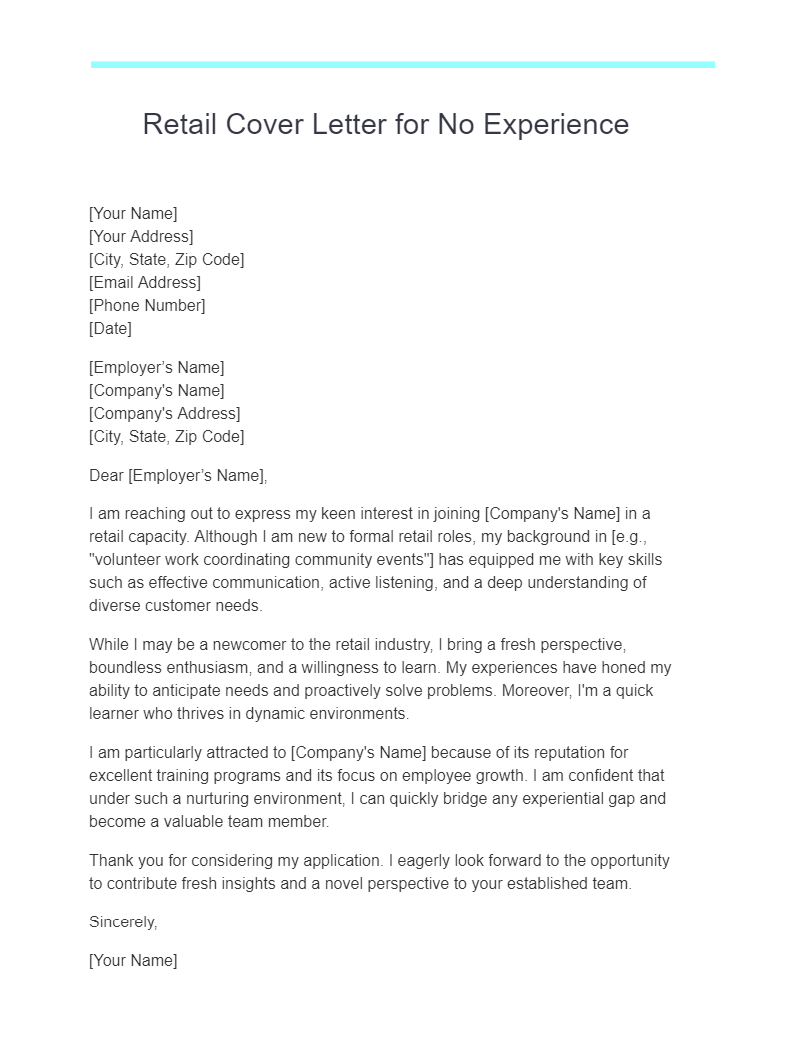 cover letter for clothes store