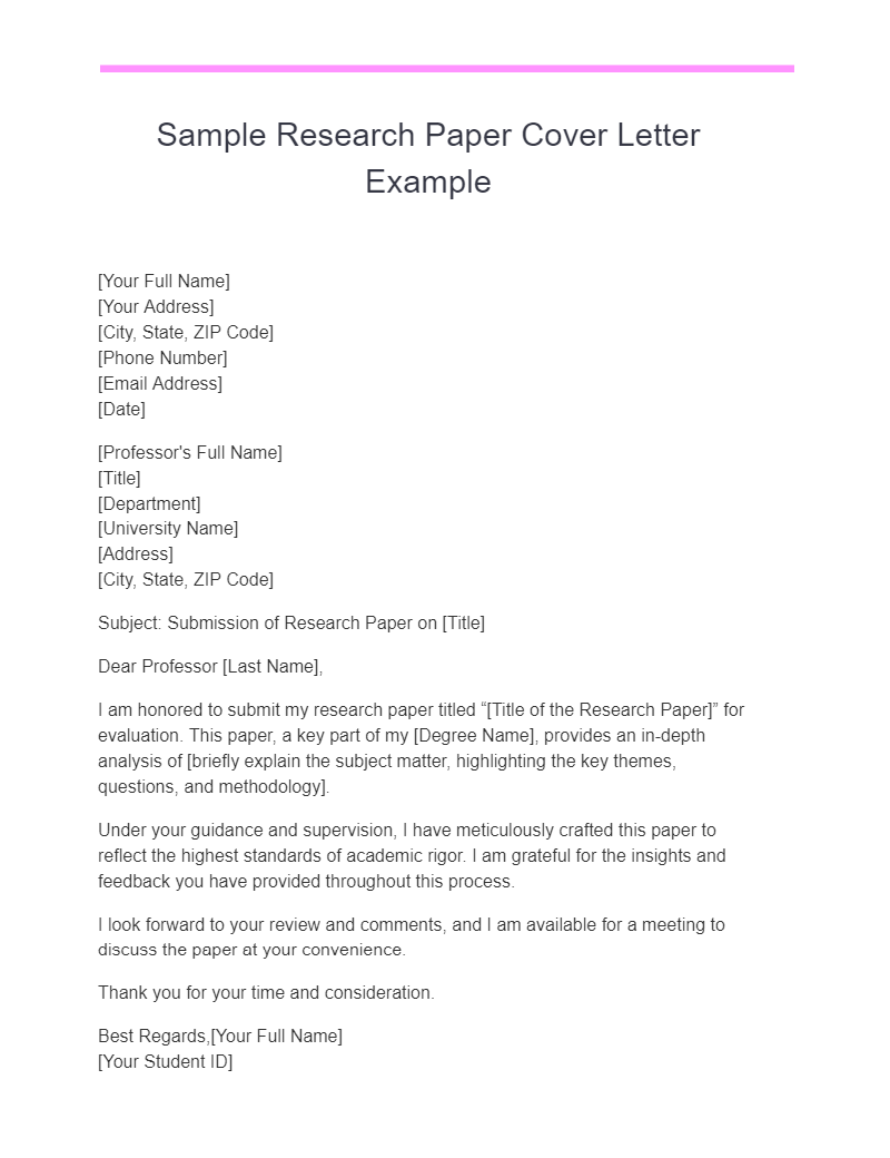 Paper Cover Letter