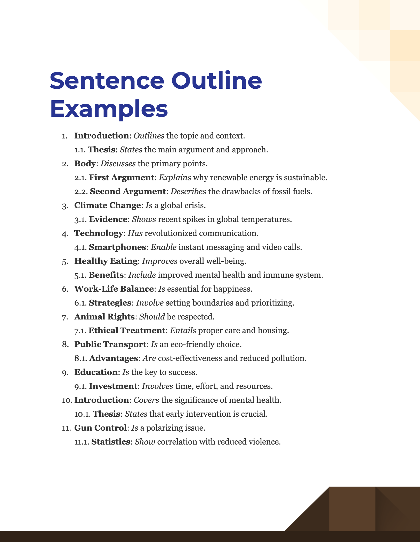 outline sentence essay