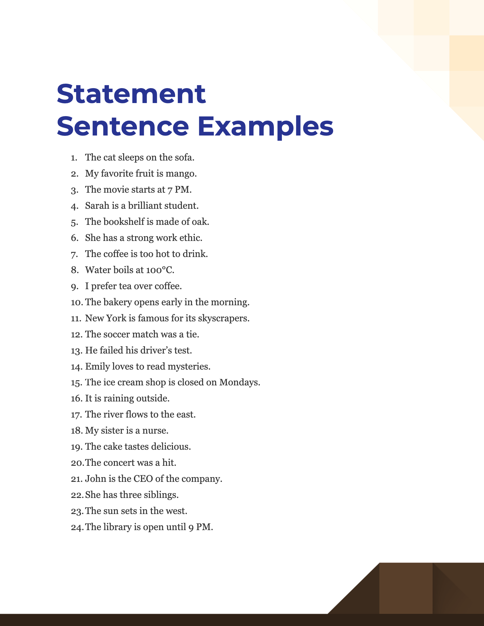 personal statement sentence examples