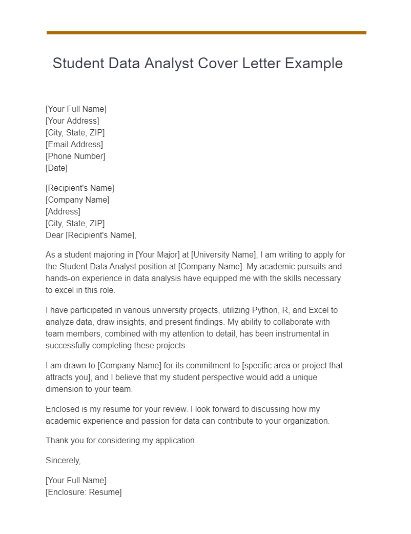 cover letter for data entry analyst