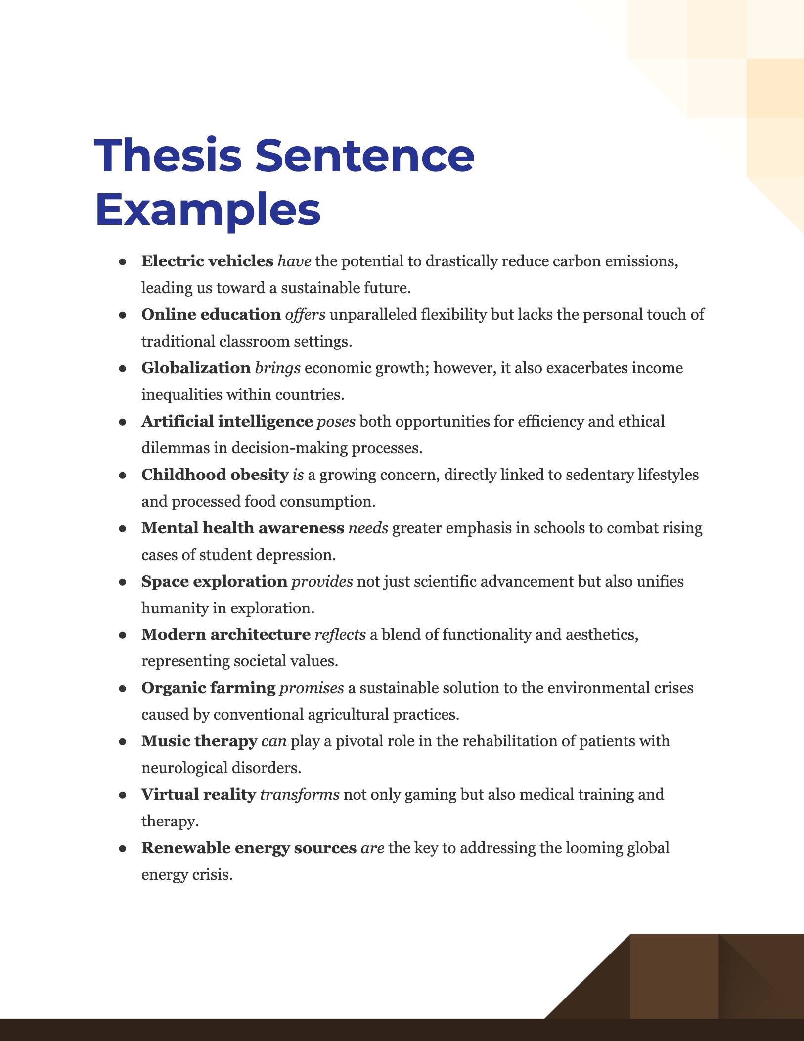 use thesis in a short sentence