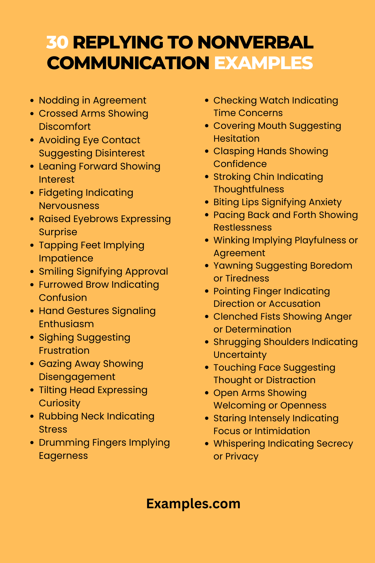30 replying to nonverbal communication examples