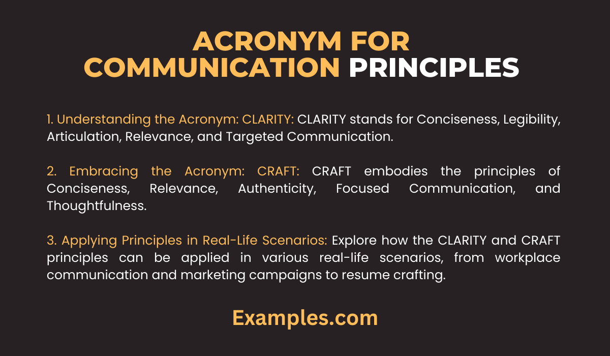 Acronym for Communication Principles