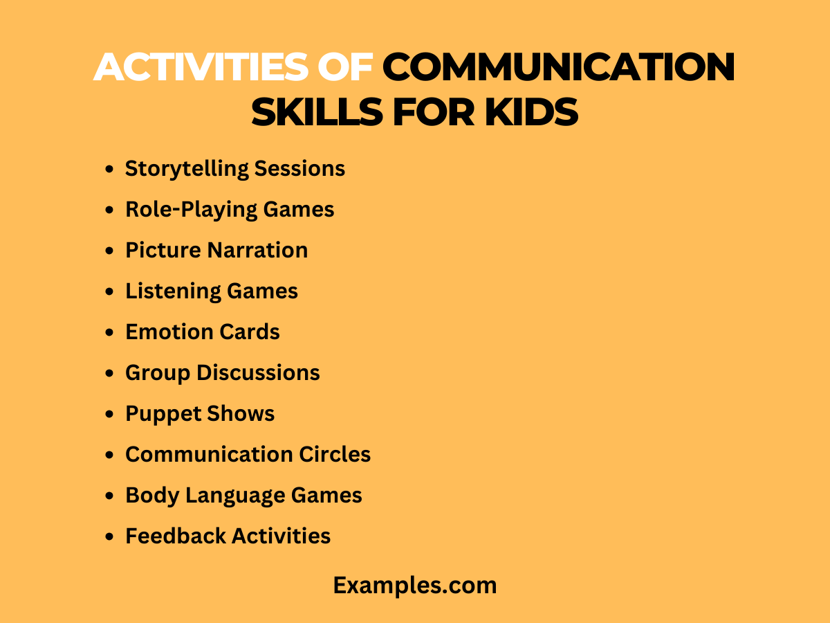 Activities of Communication Skills for Kids