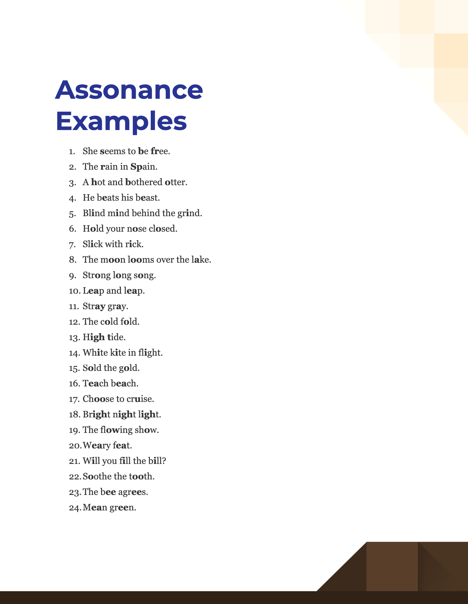 Examples Of Assonance