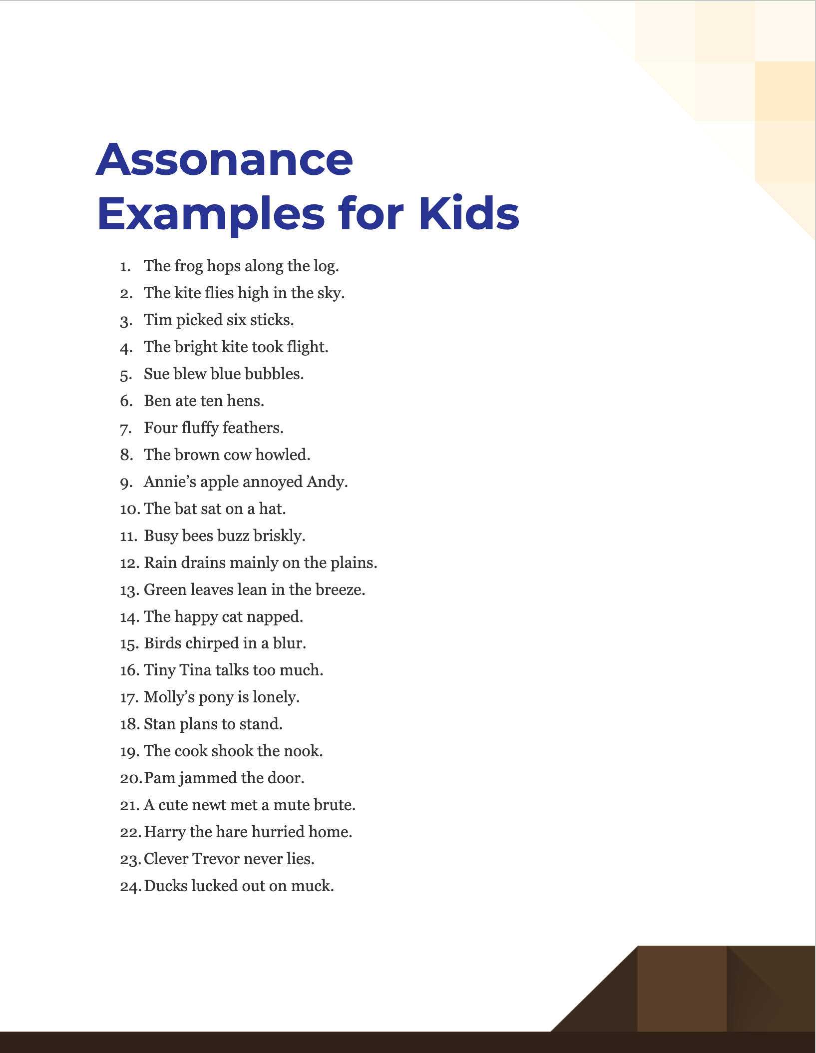 Assonance for Kids