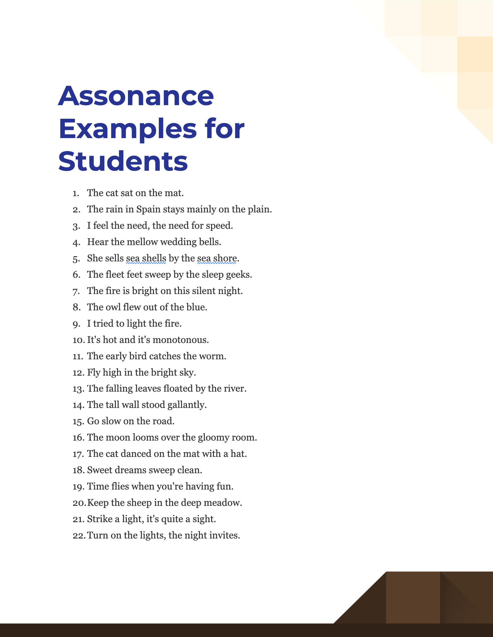 Assonance Examples for Students