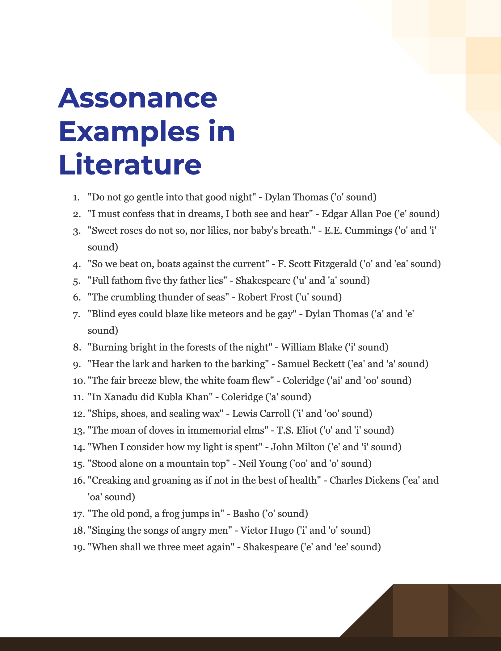 Assonance in Literature