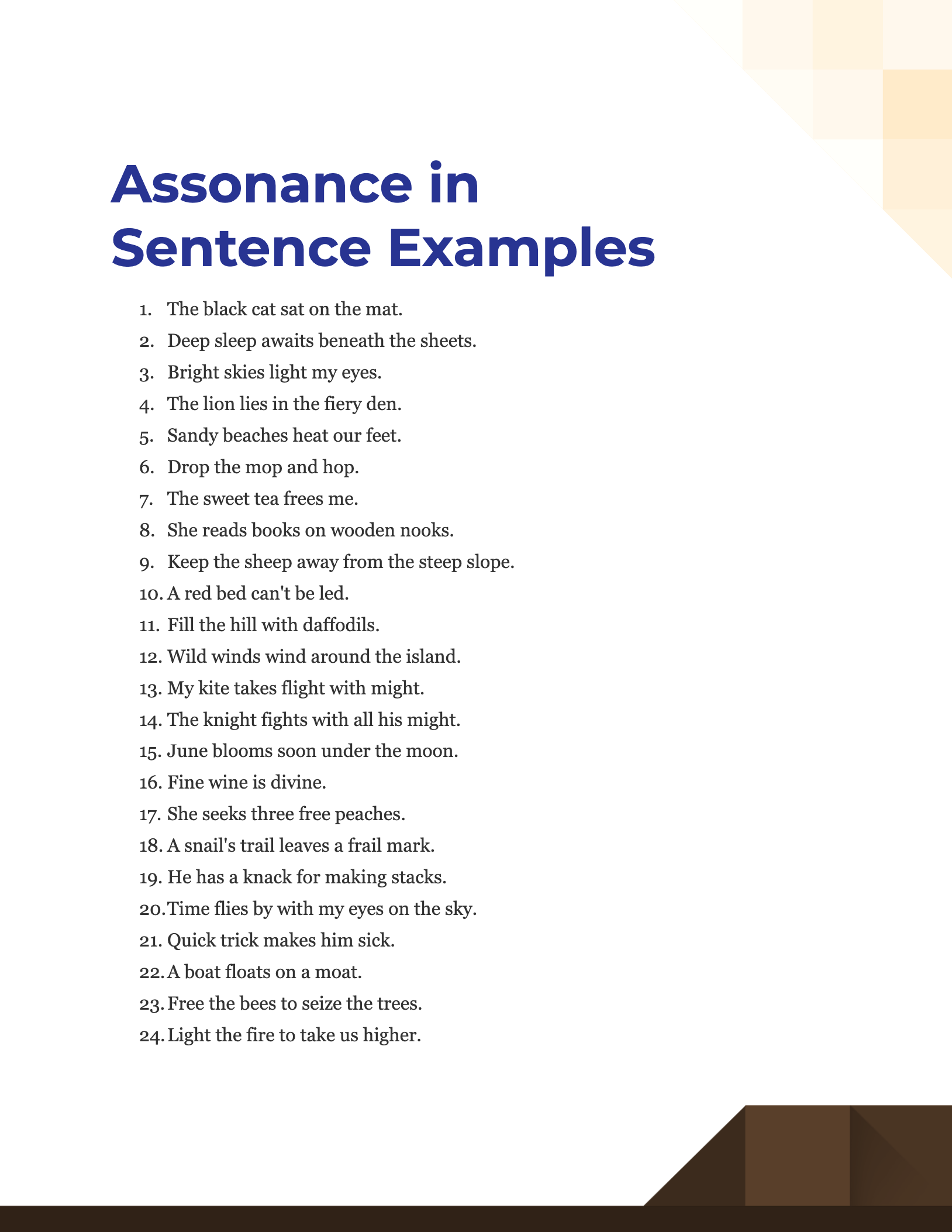Assonance in Sentence Examples