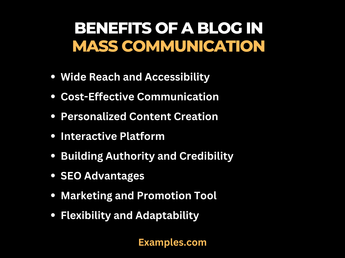benefits of a blog in mass communication
