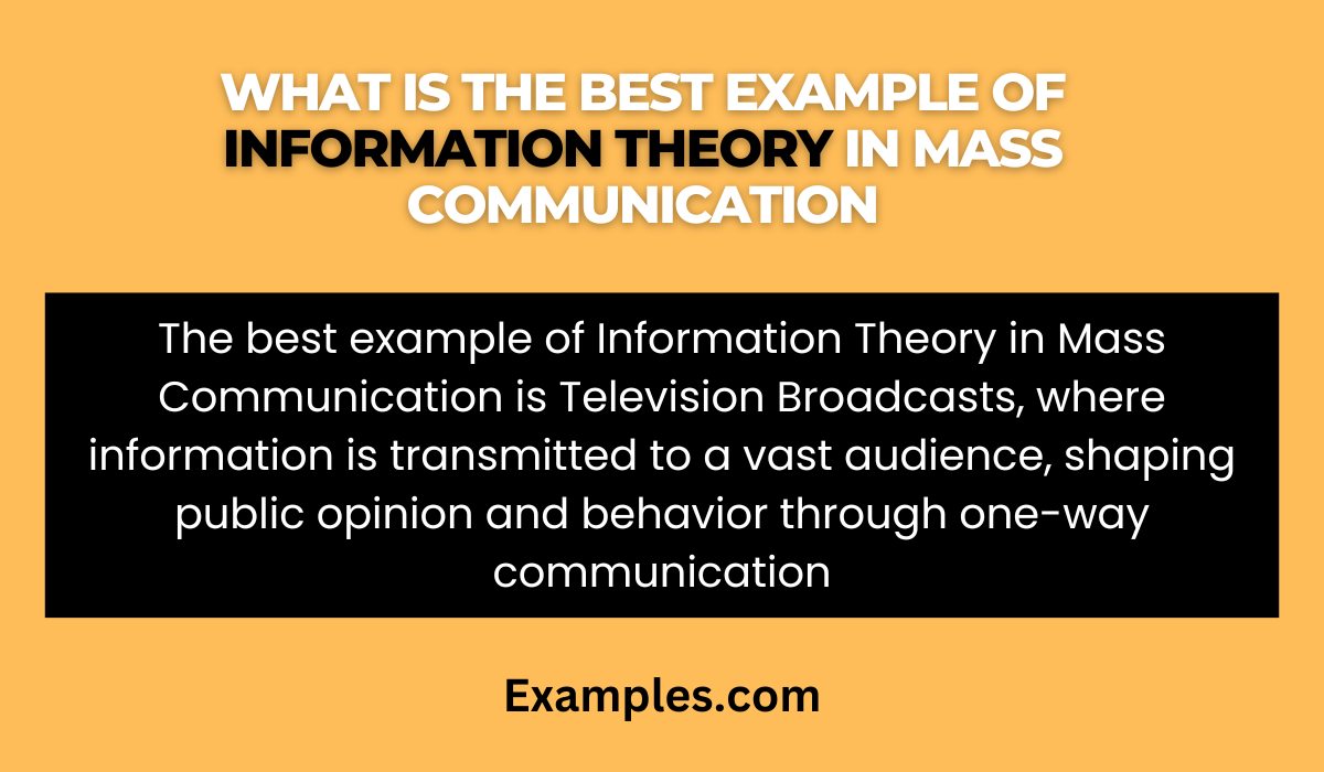 best example of information theory in mass communication