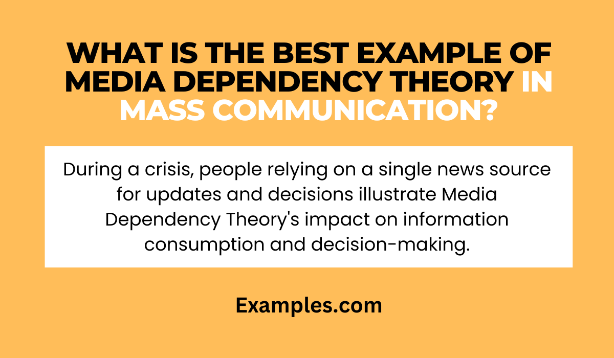 best example of media dependency theory
