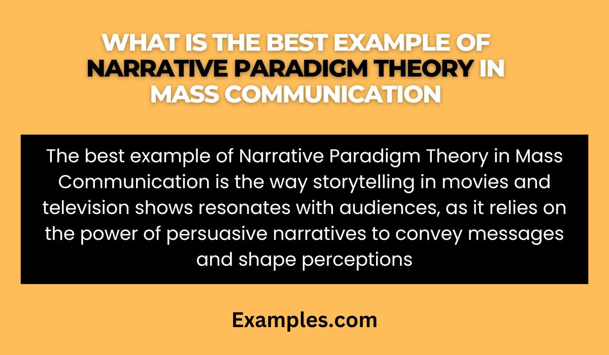 best example of narrative paradigm theory in mass communication