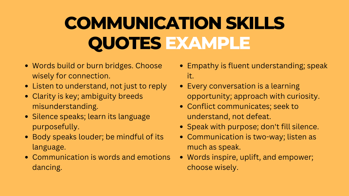 communication skills quotes example one