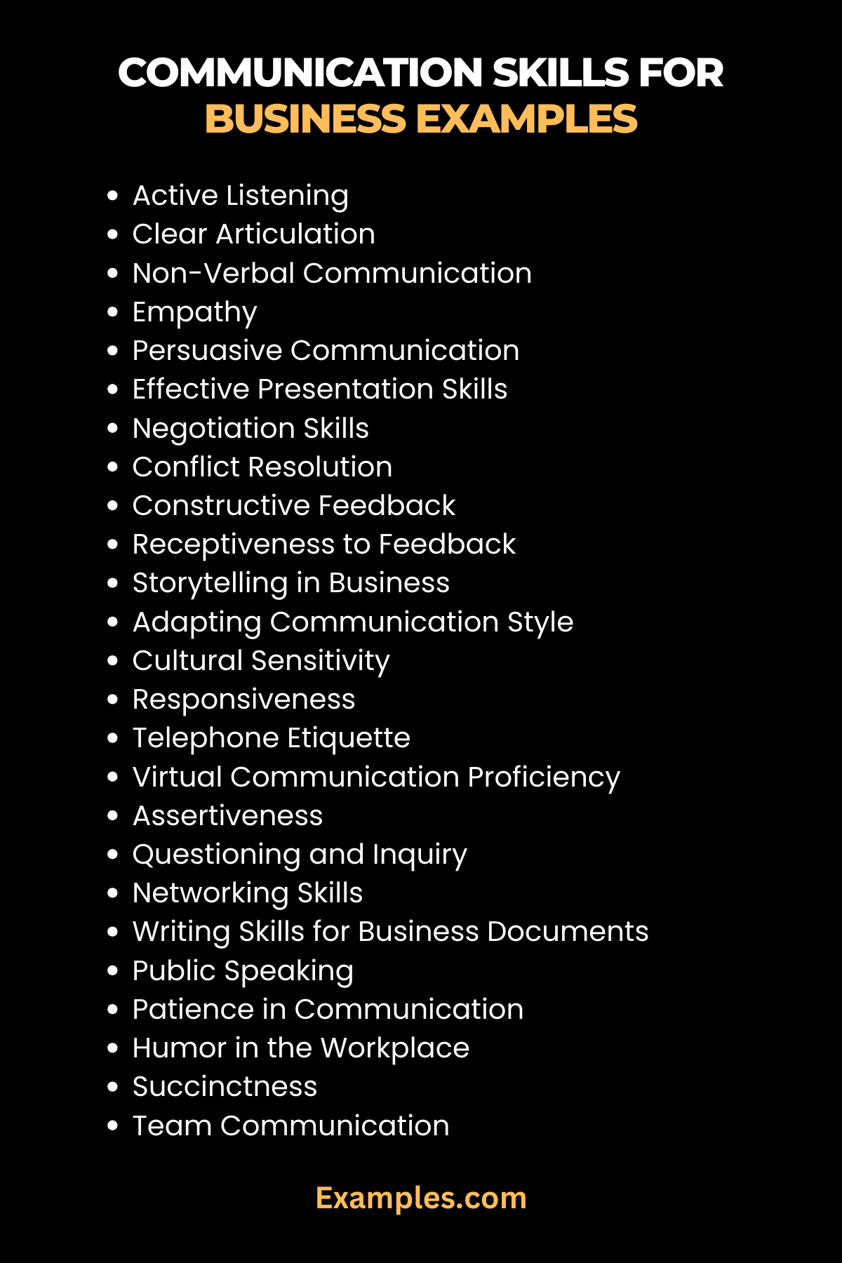 communication skills for business examples