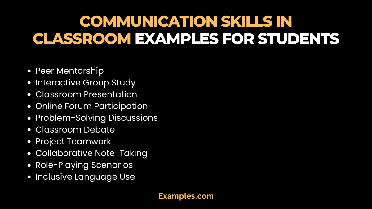 communication skills in classroom examples for students