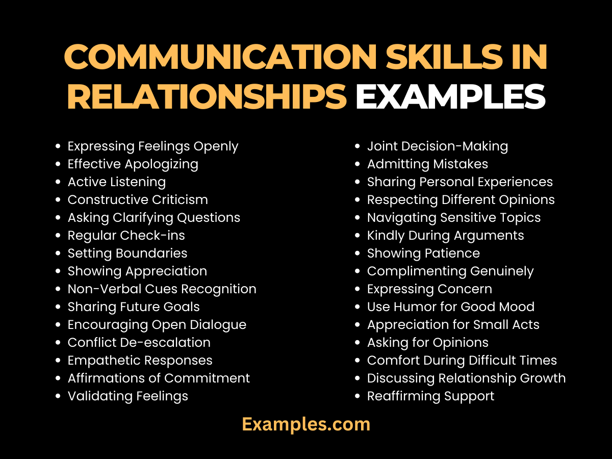 communication skills in relationships examples