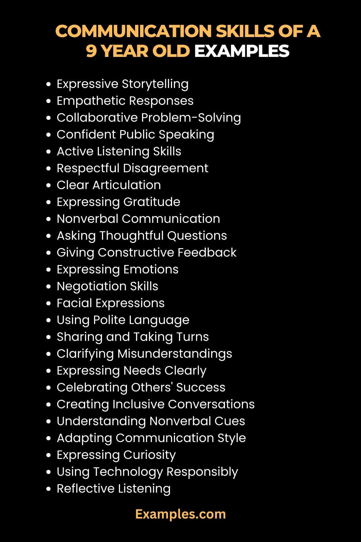 Communication Skills of a 9 Year Old, Examples, Pdf