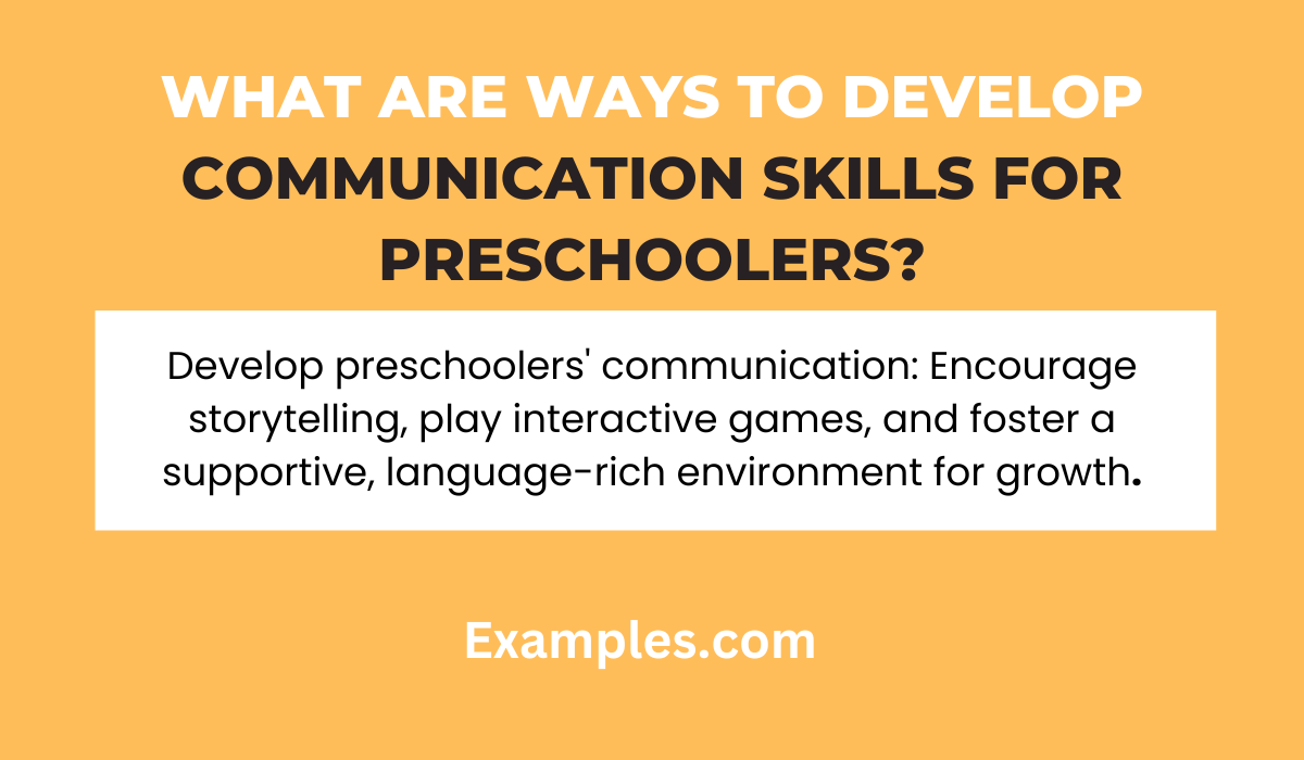 develop communication skills for preschooler