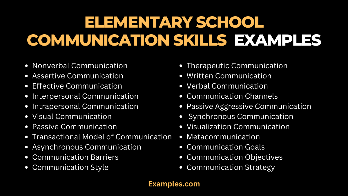 elementary school communication skillsexample