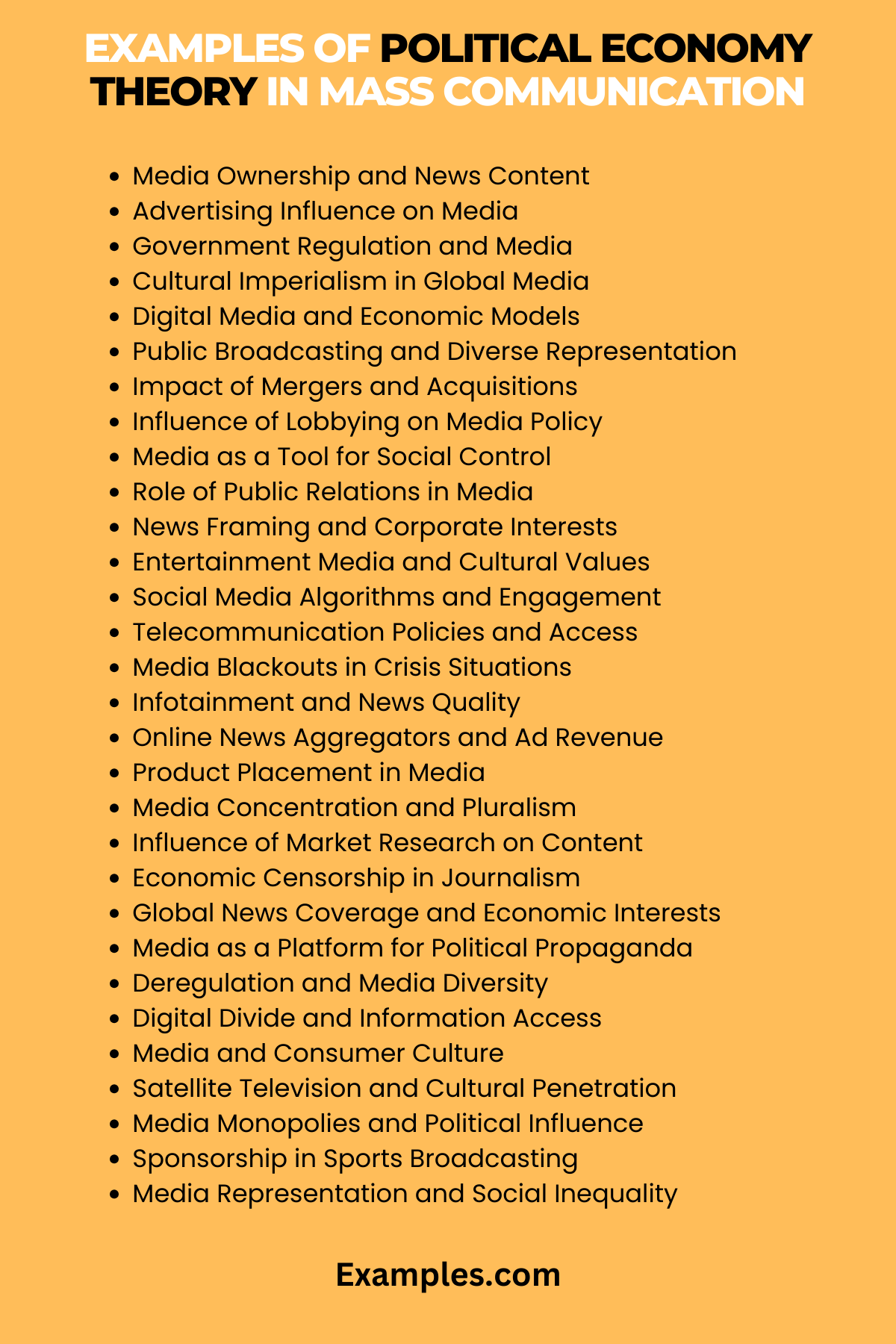 Political Economy Theory in Mass Communication Examples, PDF