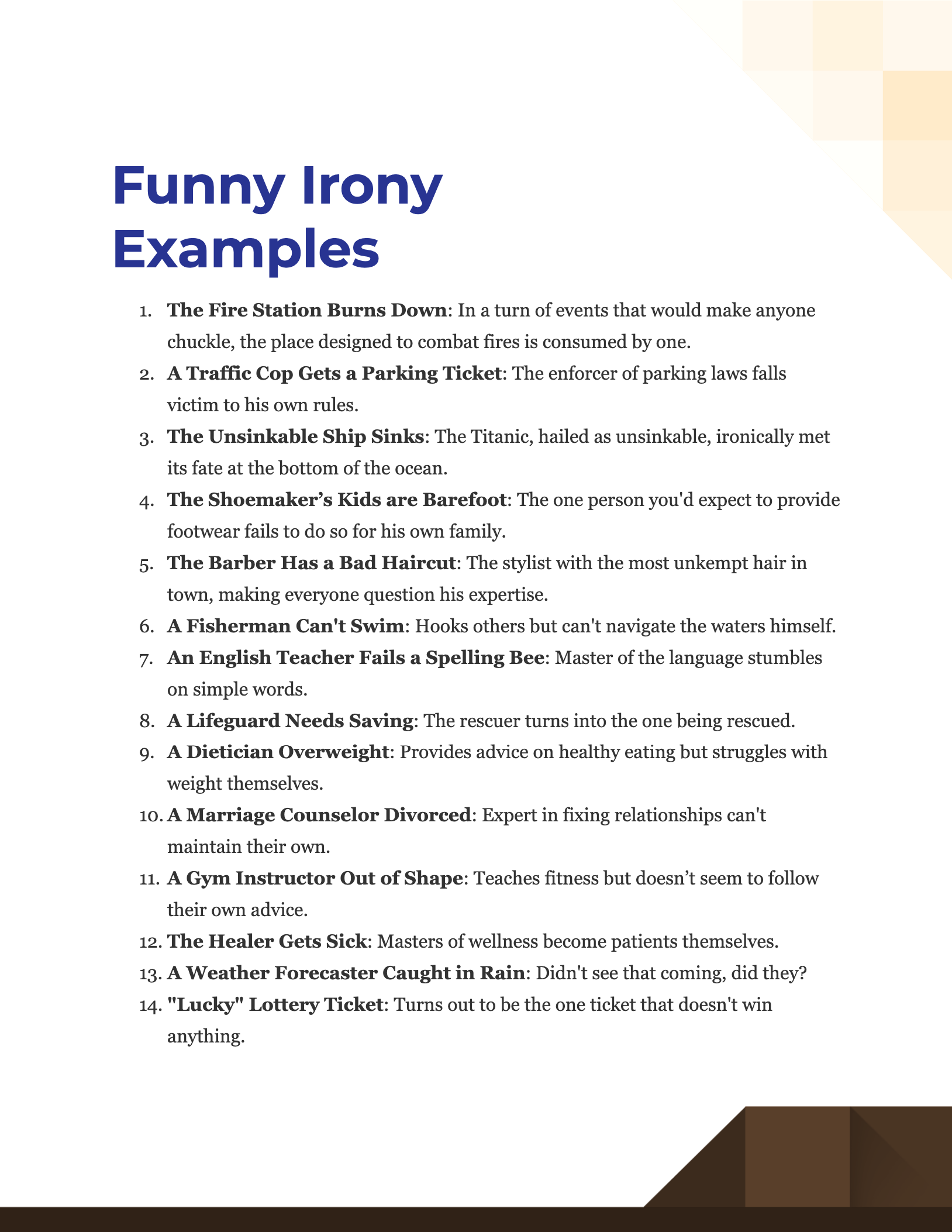 100 Funny Irony Examples How To Write