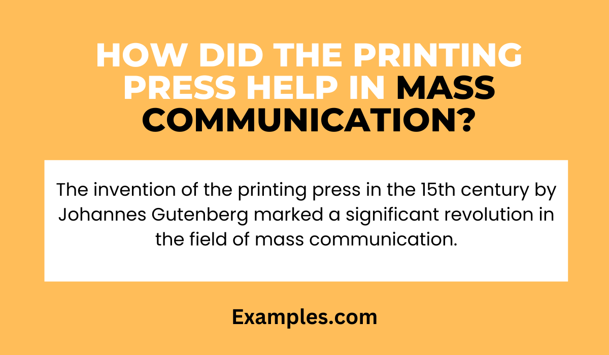how did the printing press help in mass communication