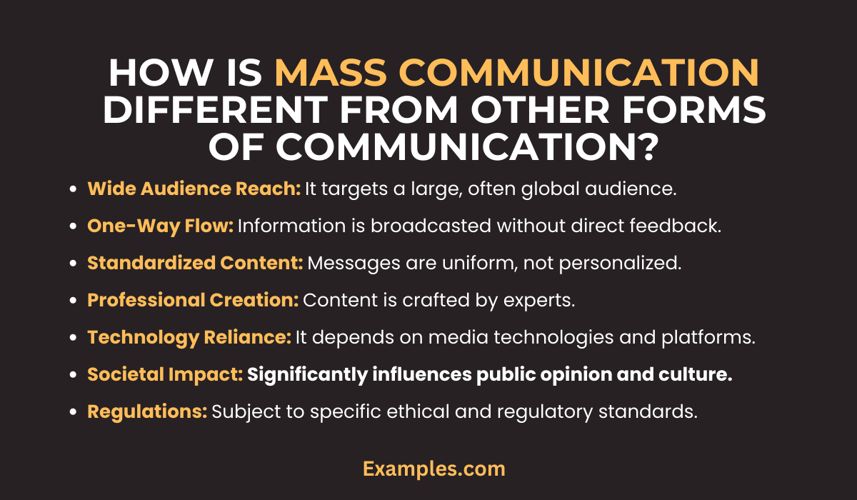 how is mass communication different from other forms of communication