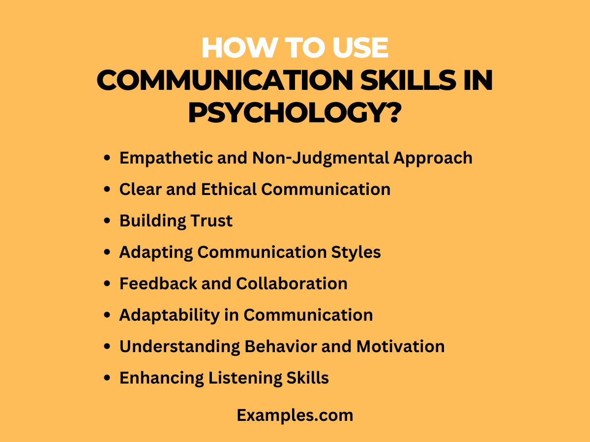 how to use communication skills in psychology