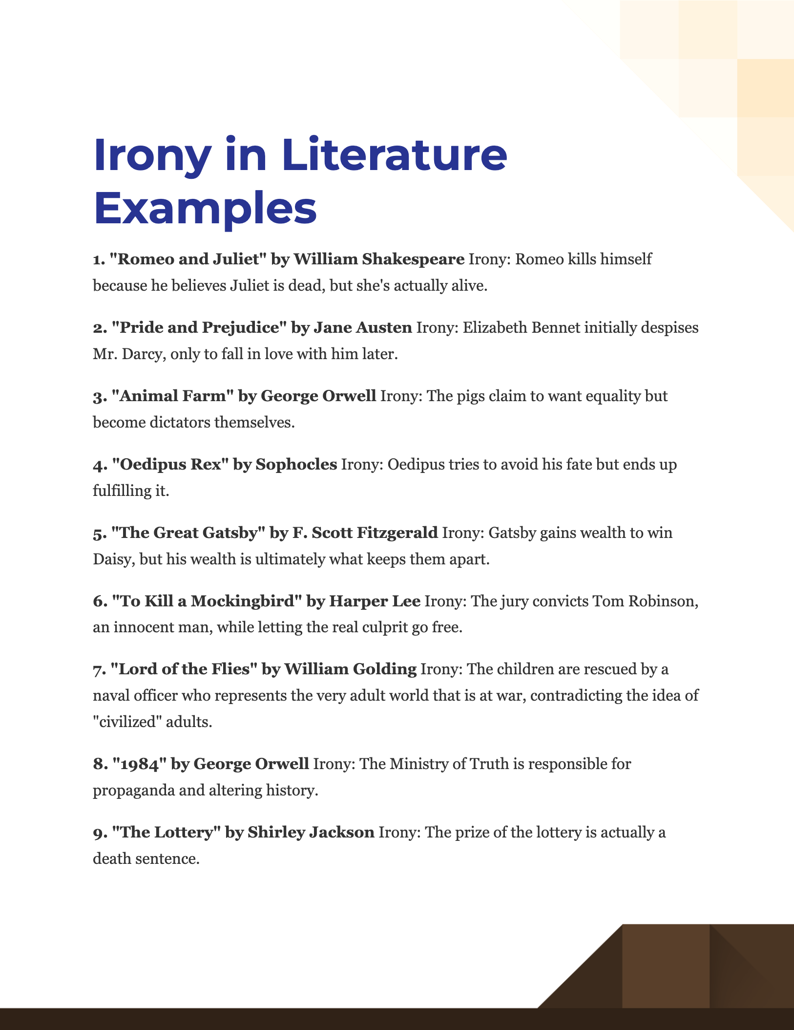 Irony in Literature Examples