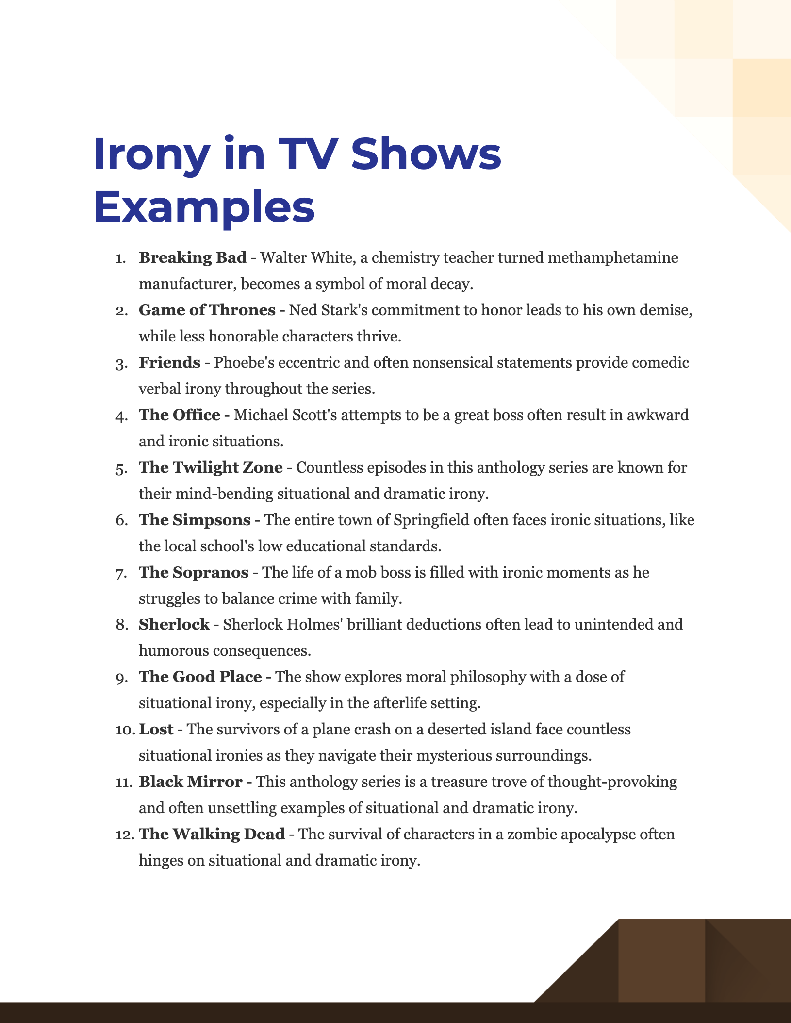 Irony in TV Shows Examples