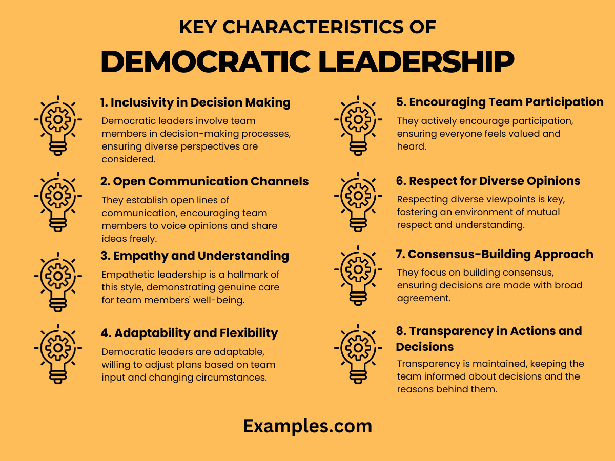 key characteristics of democratic leadership