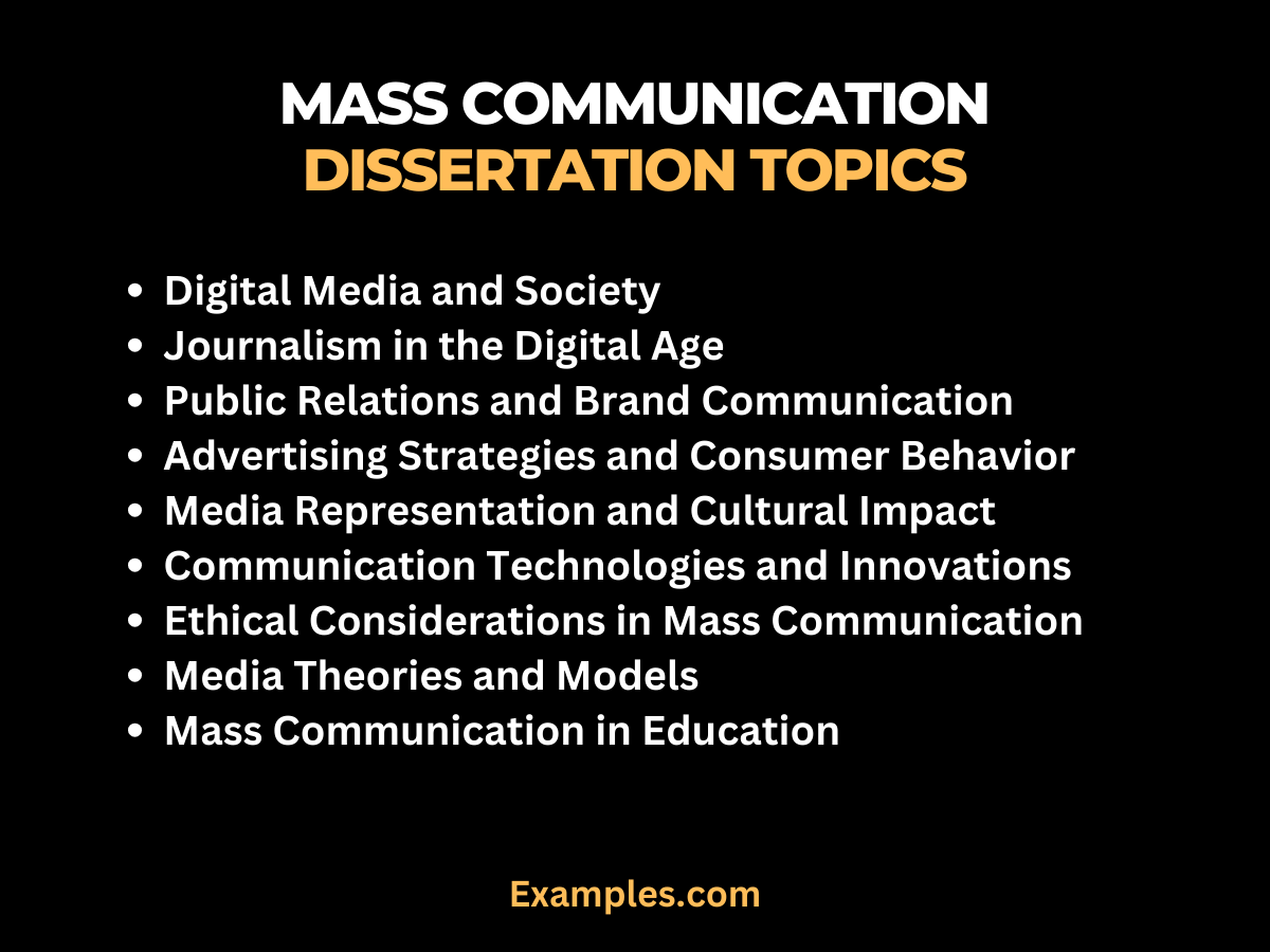 mass communication dissertation topics