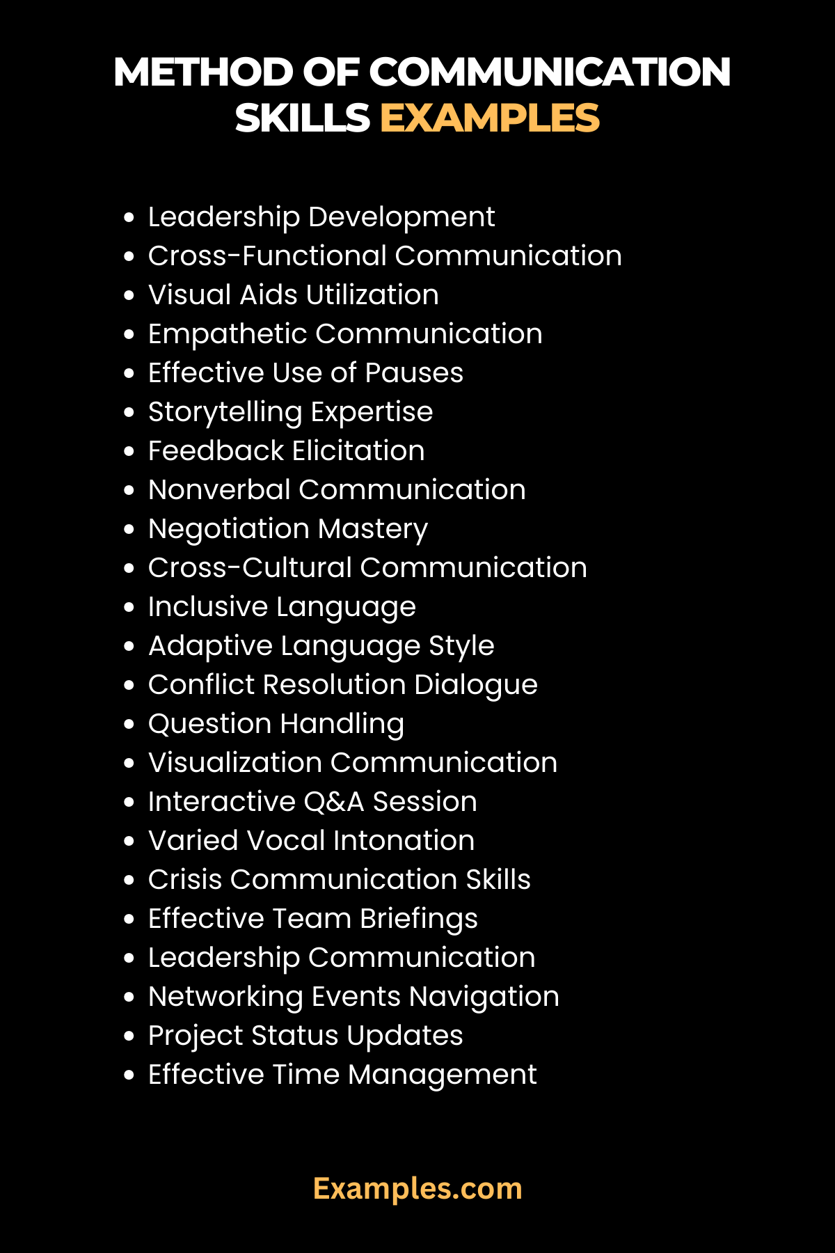 Methods Of Communication Skills Example lists