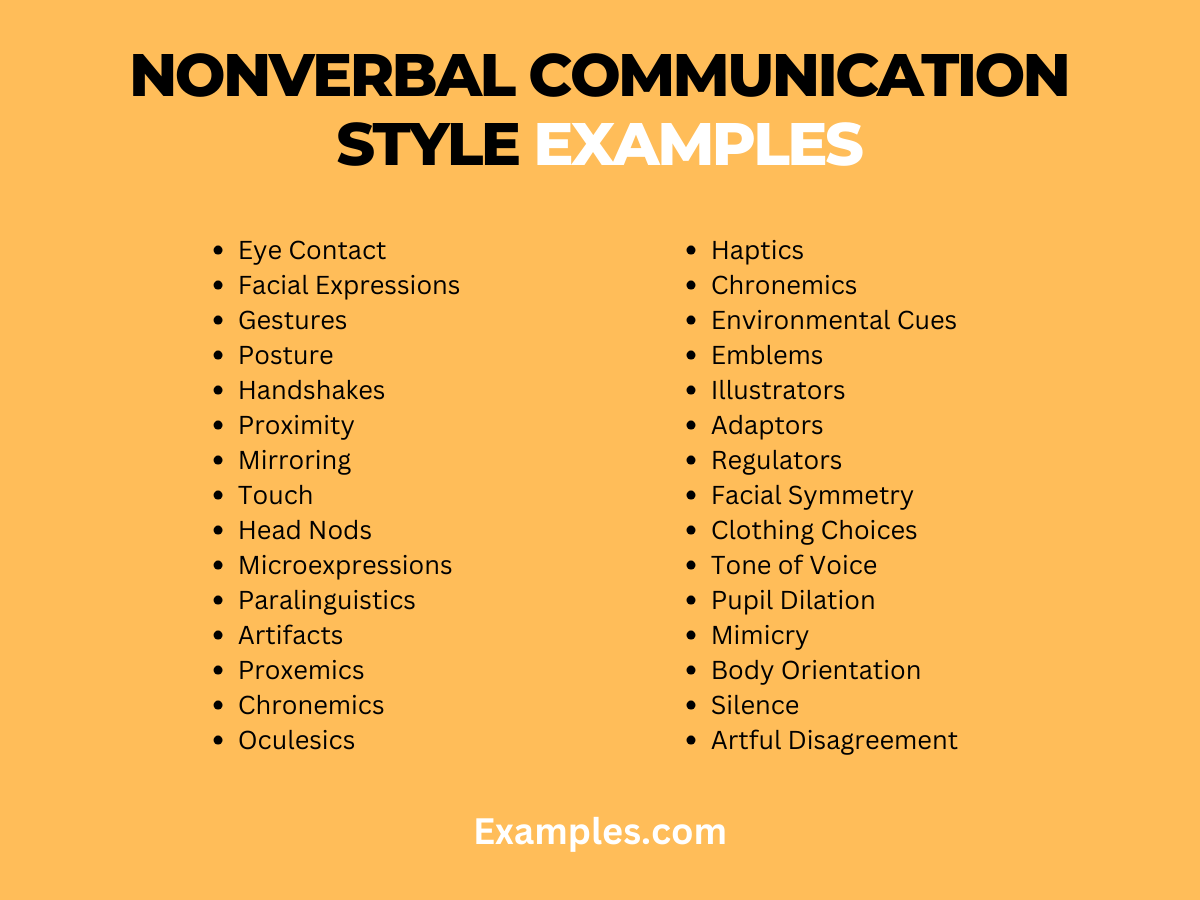 non verbal communication styles example