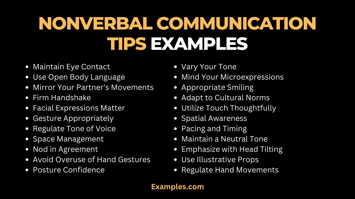 nonverbal communication tips examples