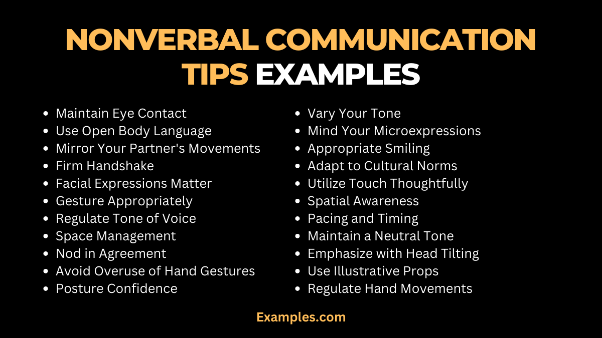 Nonverbal Communication Tips Examples