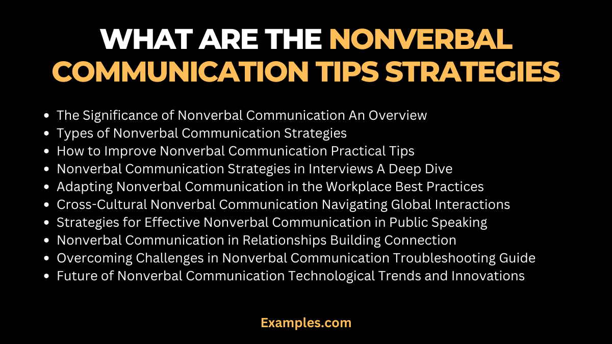 nonverbal communication tips strategies