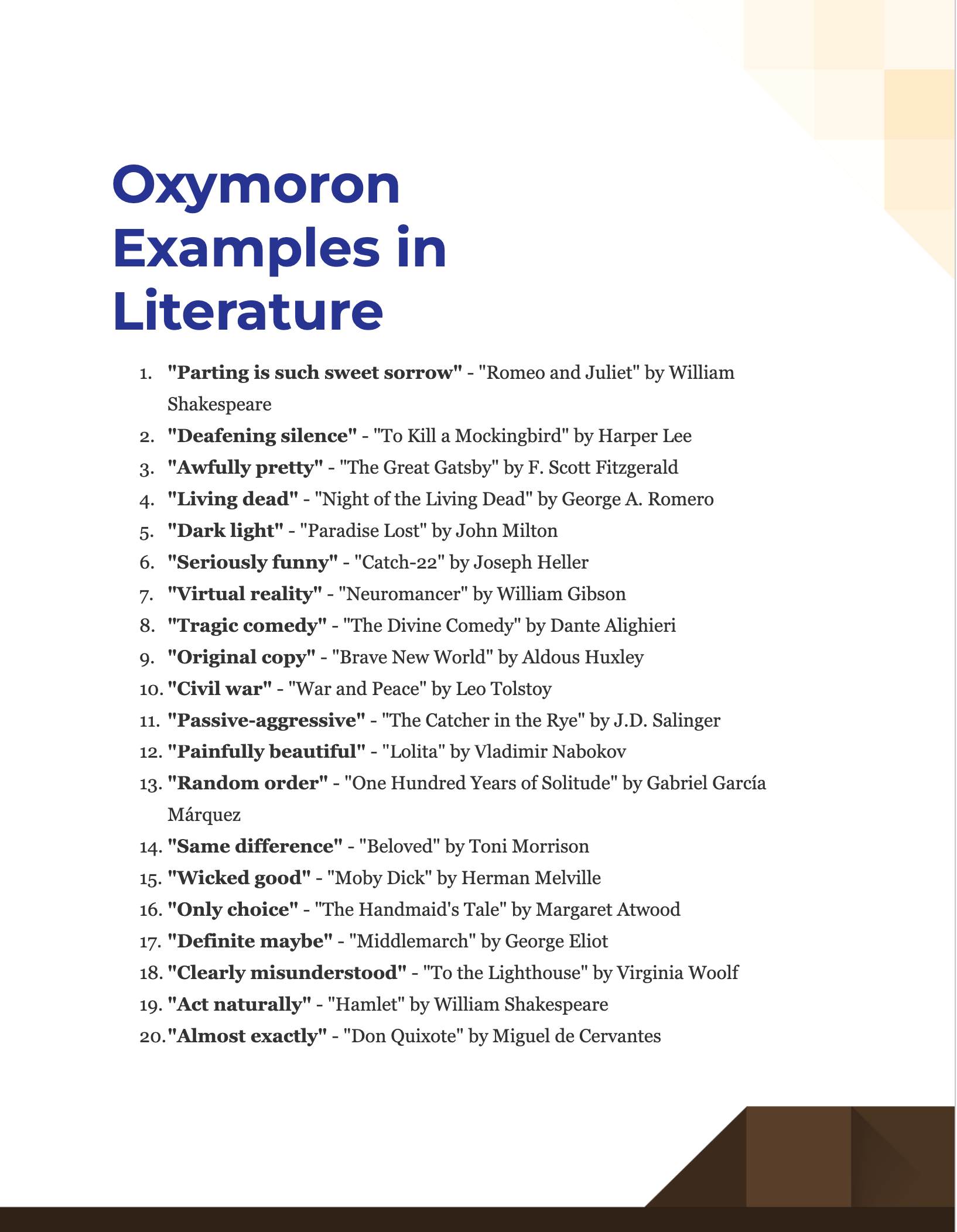 oxymoron in literature
