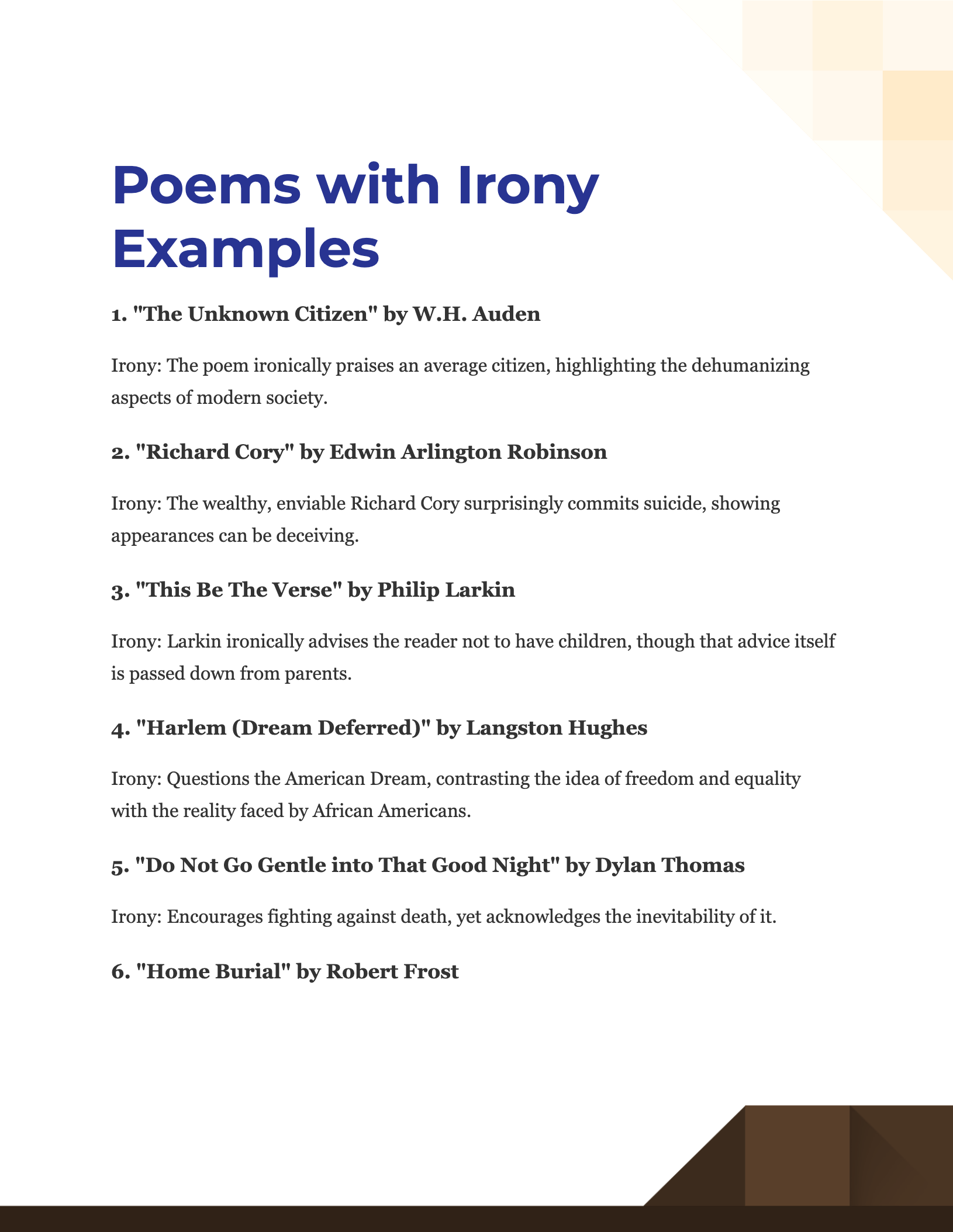 Poems with Irony 99+Examples, PDF, Tips