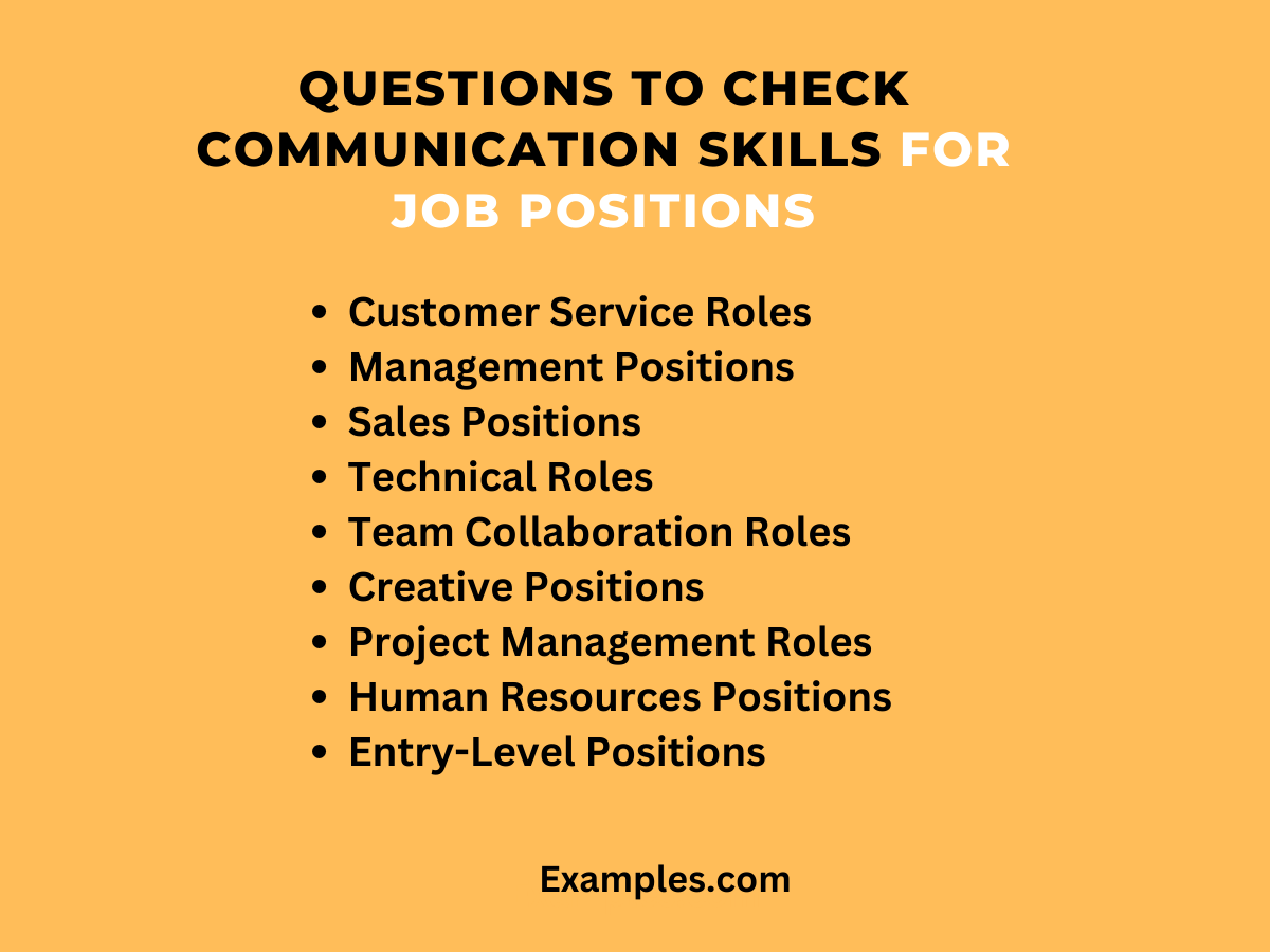 questions to check communication skills for job positions