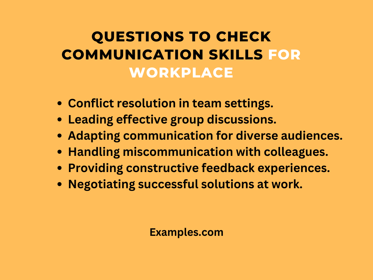 questions to check communication skills for workplace