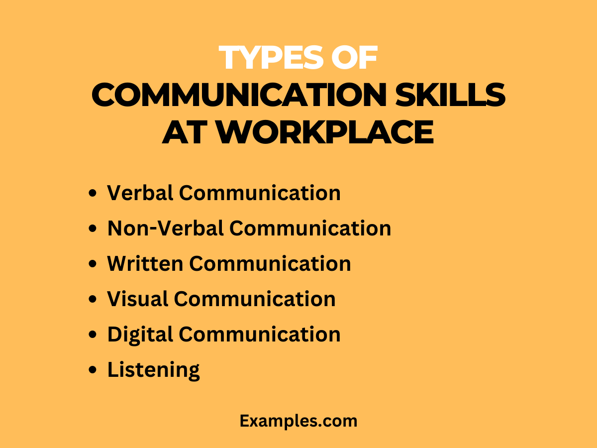 types of communication skills at workplace