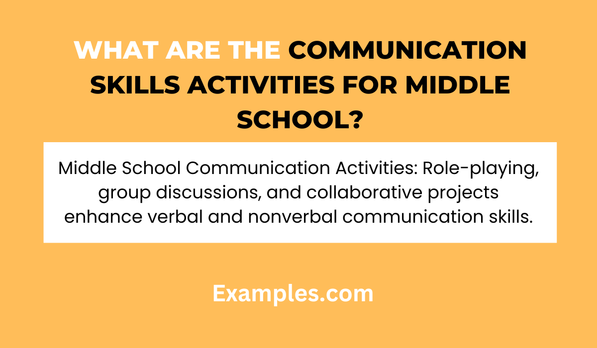 what are communication skills activities for middle school