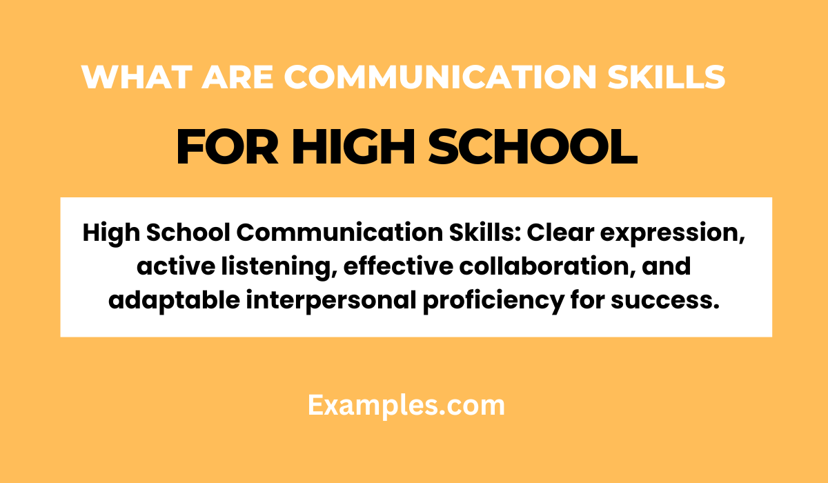 what are communication skills for high school