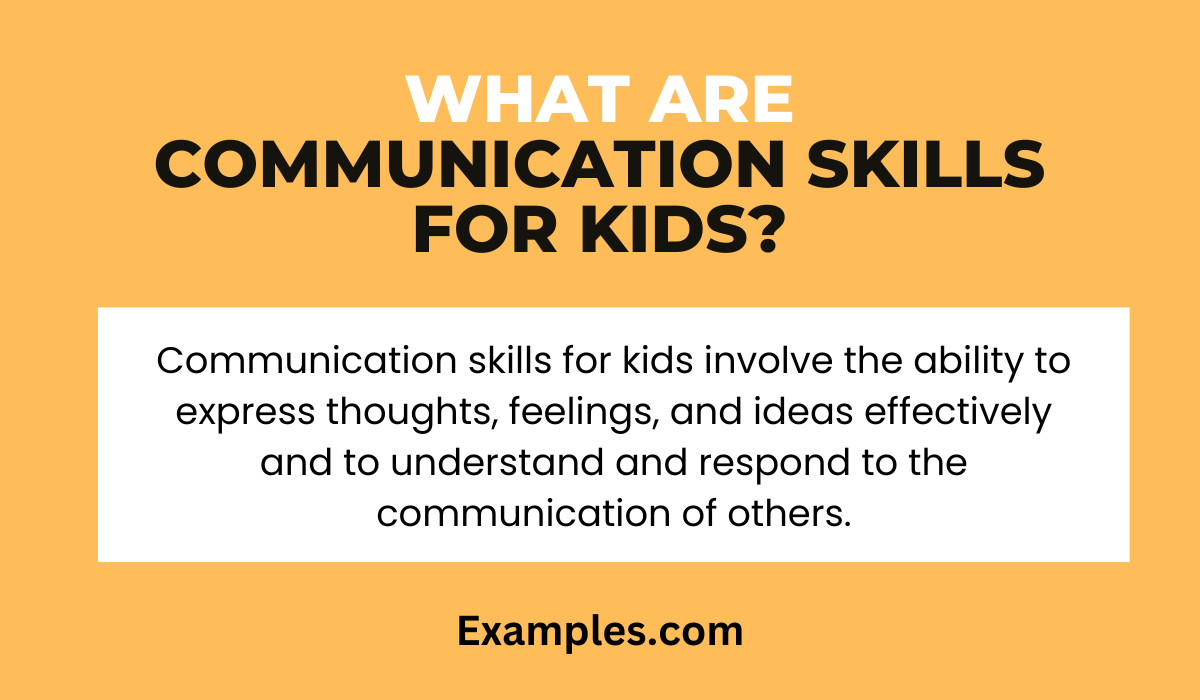 what are communication skills for kids