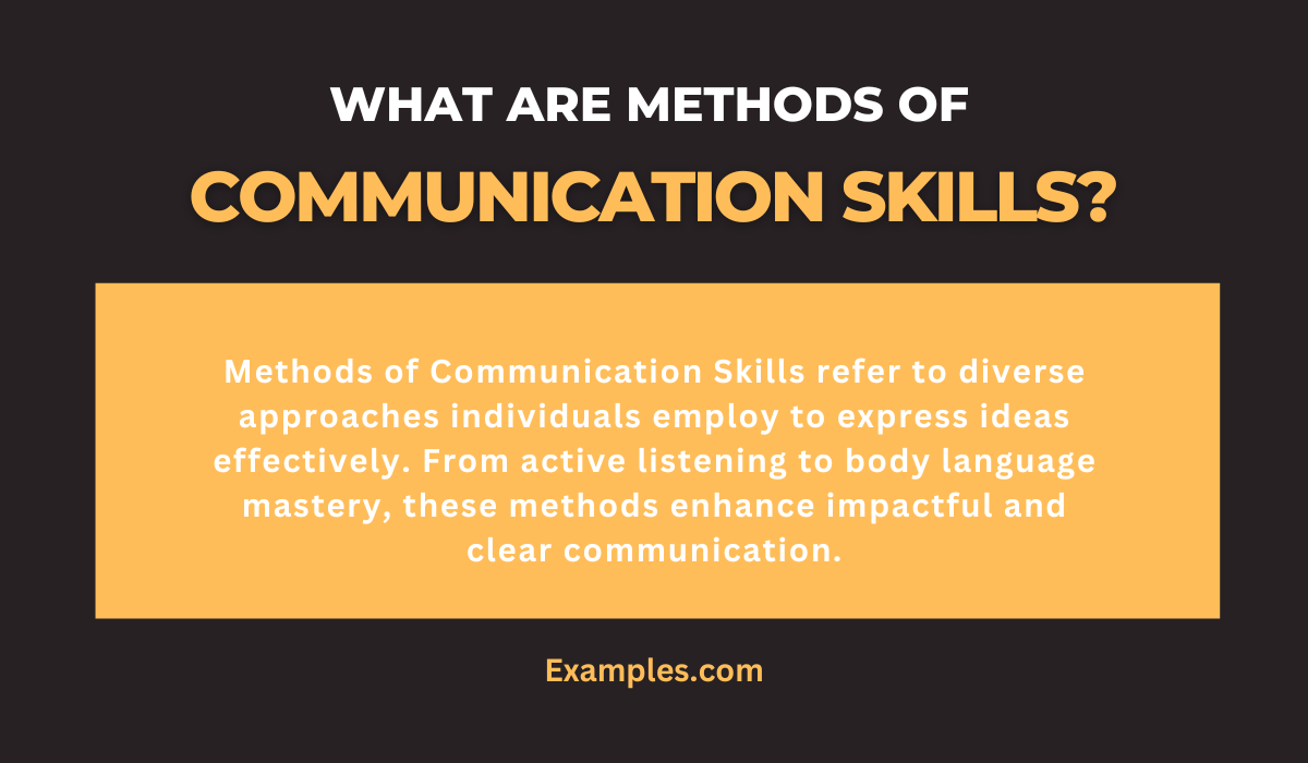 What are Methods Of CommunicationSkills